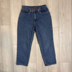 L.L. Bean Relaxed Fit Fleece Lined Jeans Womens 12P Blue Denim High Rise 0WH23